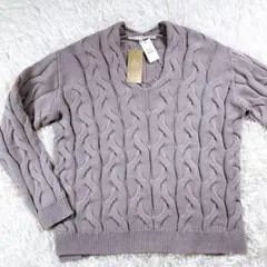 未使用タグ付　自由区　ツイストニット　セーター　38 オンワード樫山　グレージュ