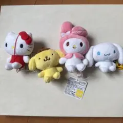 サンリオ ぬいぐるみ キティ シナモン マイメロ プリン　スクバキーホルダー