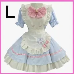 【Ｌ】 メイド服 コスプレ ショート丈 ワンピース 学園祭 ハロウィン