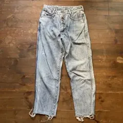 y2k Wrangler 日本製 ブルー ケミカルウォッシュ ブリーチ ジーンズ
