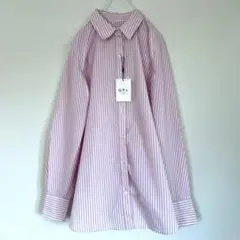 新品 未使用 GRL グレイル 袖2Way ピンク ストライプ 長袖シャツ 春