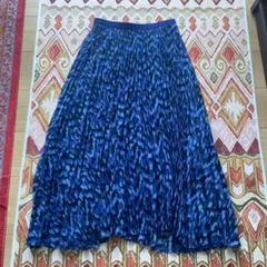 【中古】ユニクロC シフォンプリーツスカート　女性用　Sサイズ　ロング丈　裏地有