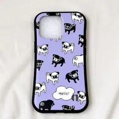 ⏳MRLab iPhone 13 Pro ケース かわいい パグ パープル