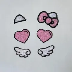 デコうちわ デコパーツ ストーン ピンク 猫耳 ハート 羽