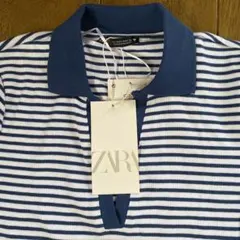 ZARA ボーダー ポロシャツ 半袖 新品のサムネイル