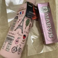 フランス パリ土産 水筒500ml&歯磨き粉マービス25ml レッド 新品未使用