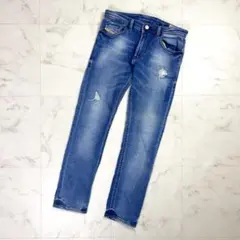 DIESEL KIDS スキニーデニム ダメージ ブルー 10Y*QD702のサムネイル