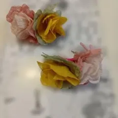 フラワーモチーフ ピアス 両耳用