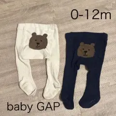 baby GAP くま ベビータイツ 0-12m