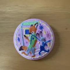 ディズニー　刺繍　缶バッジ2 ズートピア