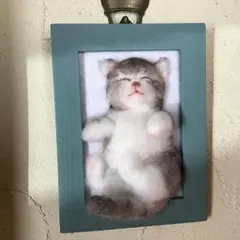 羊毛フェルト 猫 木製フレーム 壁掛け | Mercari
