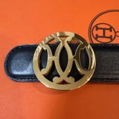 HERMES ベルト ダブルHゴールドバックル brown black 70のサムネイル