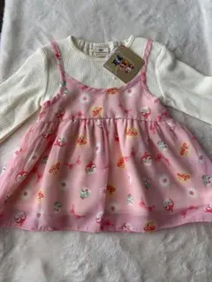 新品タグ付きアンパンマン花柄ピンク長袖カットソー 100cm