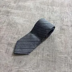 美品 エルメネジルド ゼニア ストライプ ネクタイ ブルー シルク イタリア製
