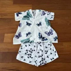 蝶柄 甚平 、サイズ130くらい、オーダーメイド、男女兼用