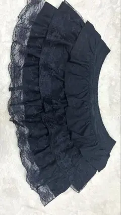 shein ブラックレースフリルミニスカート