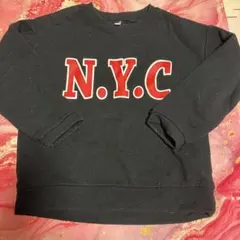 N.Y.C ロゴ トレーナー ブラック 110サイズ