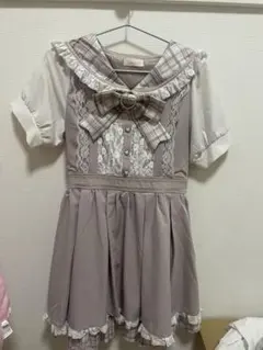 LIZLISA レースエプロン風カシュクールワンピース