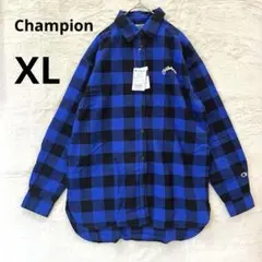 新品 チャンピオン フランネル チェックシャツ レディースXL メンズM相当