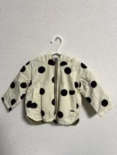 《美品》水玉模様フード付きリバーシブルアウター