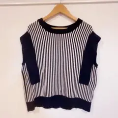 ストライプデザインニットベスト