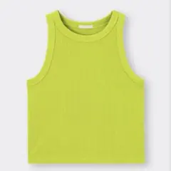 【未使用】GU タンクトップ　M アメリカンスリーブタンクトップ　グリーン