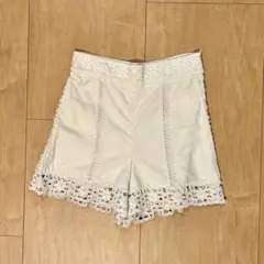 ZARA ホワイト レース付きショートパンツ XS