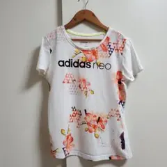 adidas neo　アディダス　フラワープリント 半袖Tシャツ　J/OT