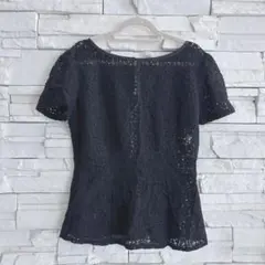 BUONA GIORNATA 黒 レース 半袖 トップス Sのサムネイル