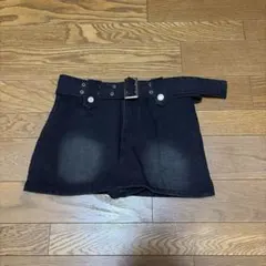 SHEIN ベルト付き ミニスカート M ブラック ハイウエスト