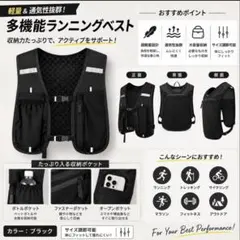 ハイドレーションベスト ランニングベスト 軽量 多ポケット アウトドア