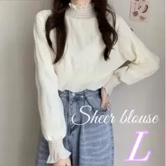 シフォンブラウス 白