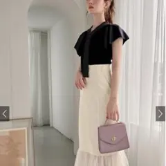 GRL グレイル ボウタイフリルスリーブニットトップスrut910 新品タグ付き