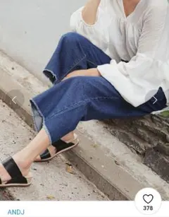裾フリンジワイドデニムのサムネイル