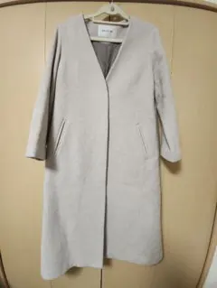 NATURAL BEAUTY BASIC ベージュ ロングコート　イタリア製生地