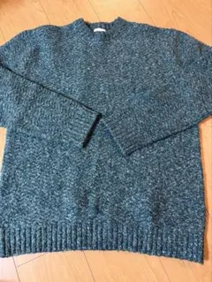 GU紳士ダークグリーン 厚手ニットセーター