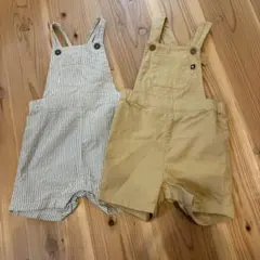 プチバトー　ショートサロペット 2枚セット　18m 81cm