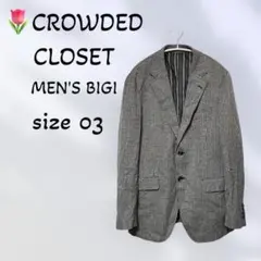 1651【MEN'S BIGI】テーラードジャケット チェック ノッチドラペル