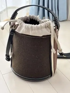ZARA ザラ　ファブリッククロス バッグ バケットバッグ ショルダーバッグ