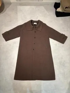 【美品】FRAY I.D スタンドカラーバルマカンコート チェック ブラウン