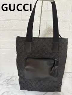 【美品・希少サイズ】グッチ トートバッグ 本革 レザー ロゴプレート メンズ 黒 美品・希少サイズ】グッチ トートバッグ 本革 レザー ロゴプレート