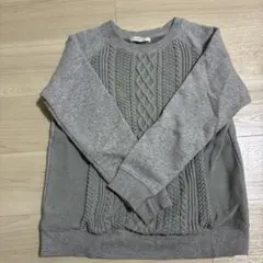 BACK NUMBER グレー ケーブル編み 長袖