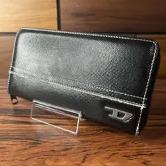 ディーゼル DIESEL ラウンドファスナー 長財布 レザー ブラック ロゴ