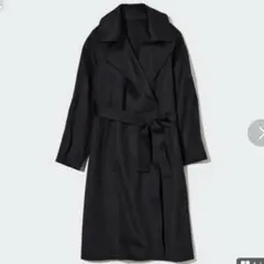 ダブルフェイスロングコート　グレー　ユニクロ