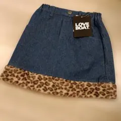 LOVE BOAT デニム ヒョウ柄スカート 135-145cm