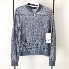 ZARA グレー 総レース ブルゾン