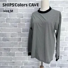 SHIPS ロンT M ボーダー カットソー シップス 長袖 黒 B785