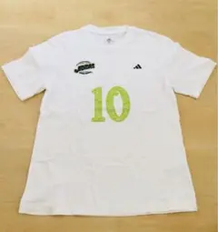 美品✨【adidas】メンズ半袖Tシャツ ロゴプリント s 白 クルーネック