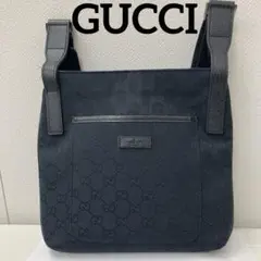 GUCCI グッチ　ショルダーバッグ　GGキャンバス　レザーバッグ