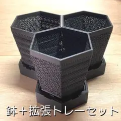 【3個セット】連結できる六角鉢 Mサイズ 専用トレー付 3Dプリント プランターのサムネイル